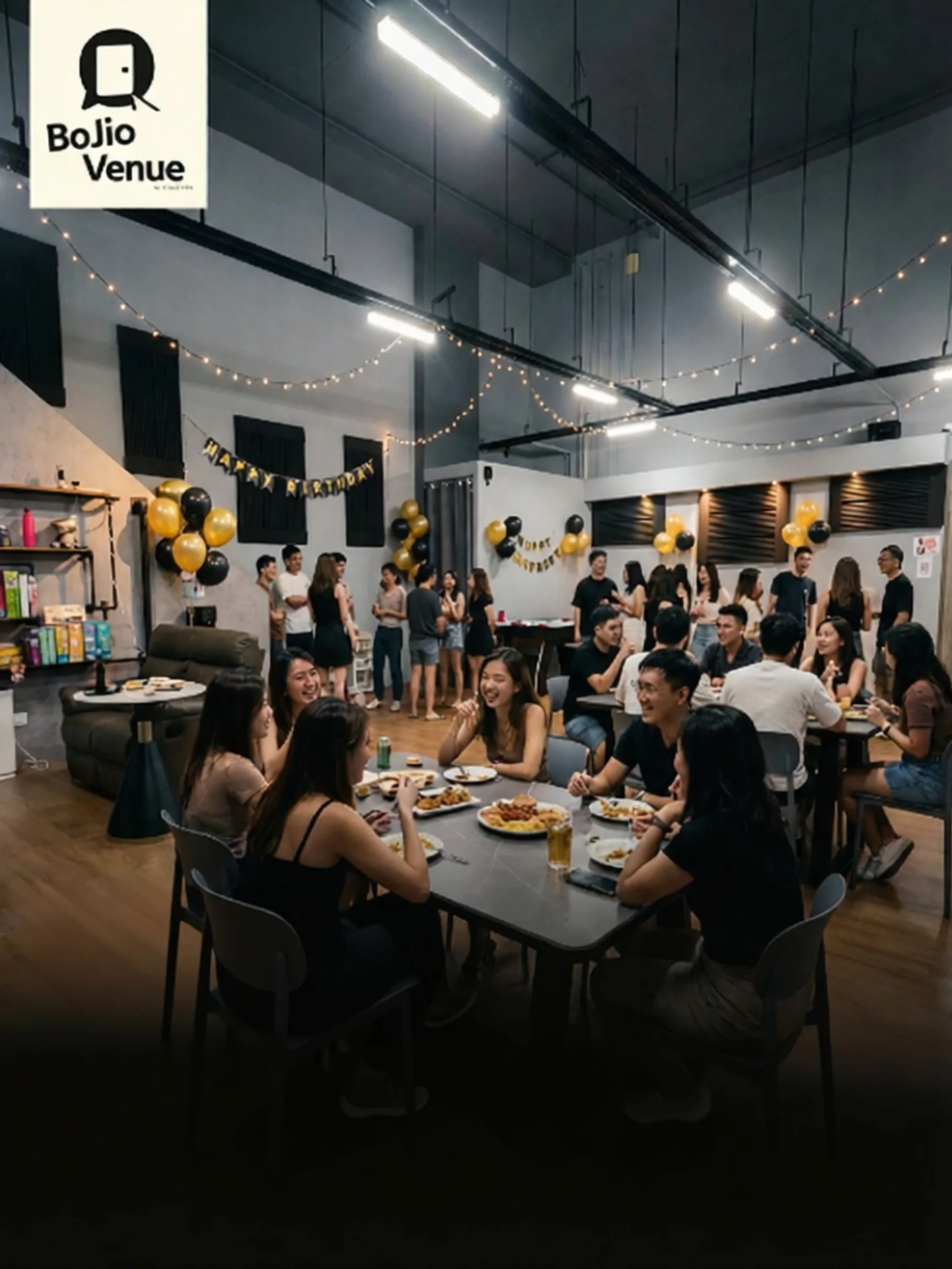 Birthday party with balloon decorations at BoJioVenue Singapore